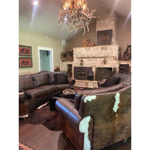 Western Leather Sectional Sofa Great Blue Heron Furniture