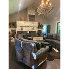 Split Rail Curved Sectional Sofa