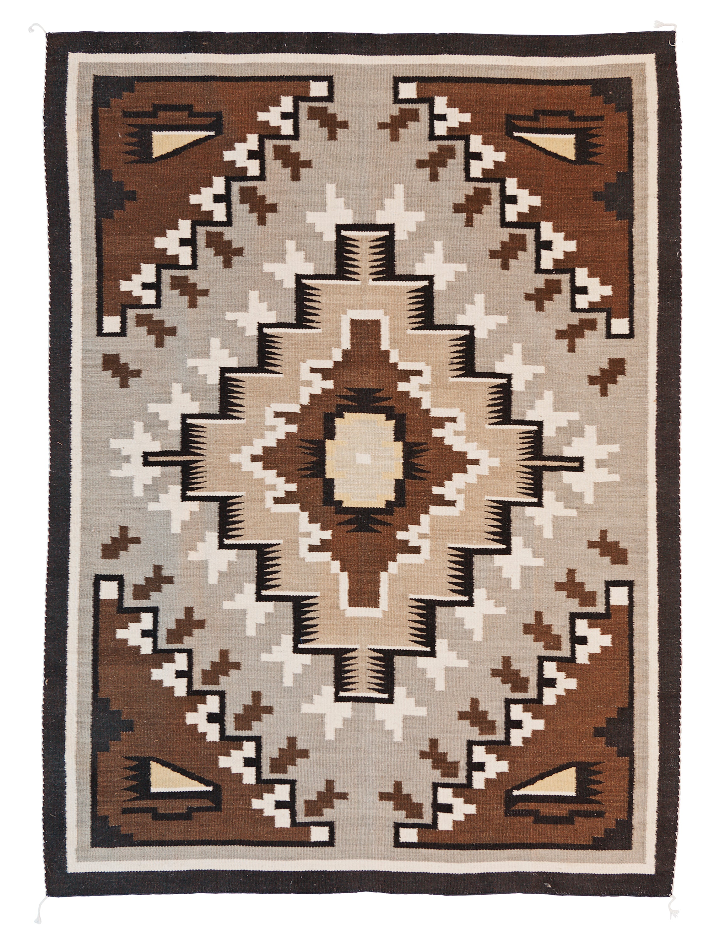 Dreamcatcher Collection - Two Grey Hills 2| Handwoven wool rug with a Southwestern print