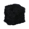 Tibetan Sheep 18" Square Pouf Ottoman - Black