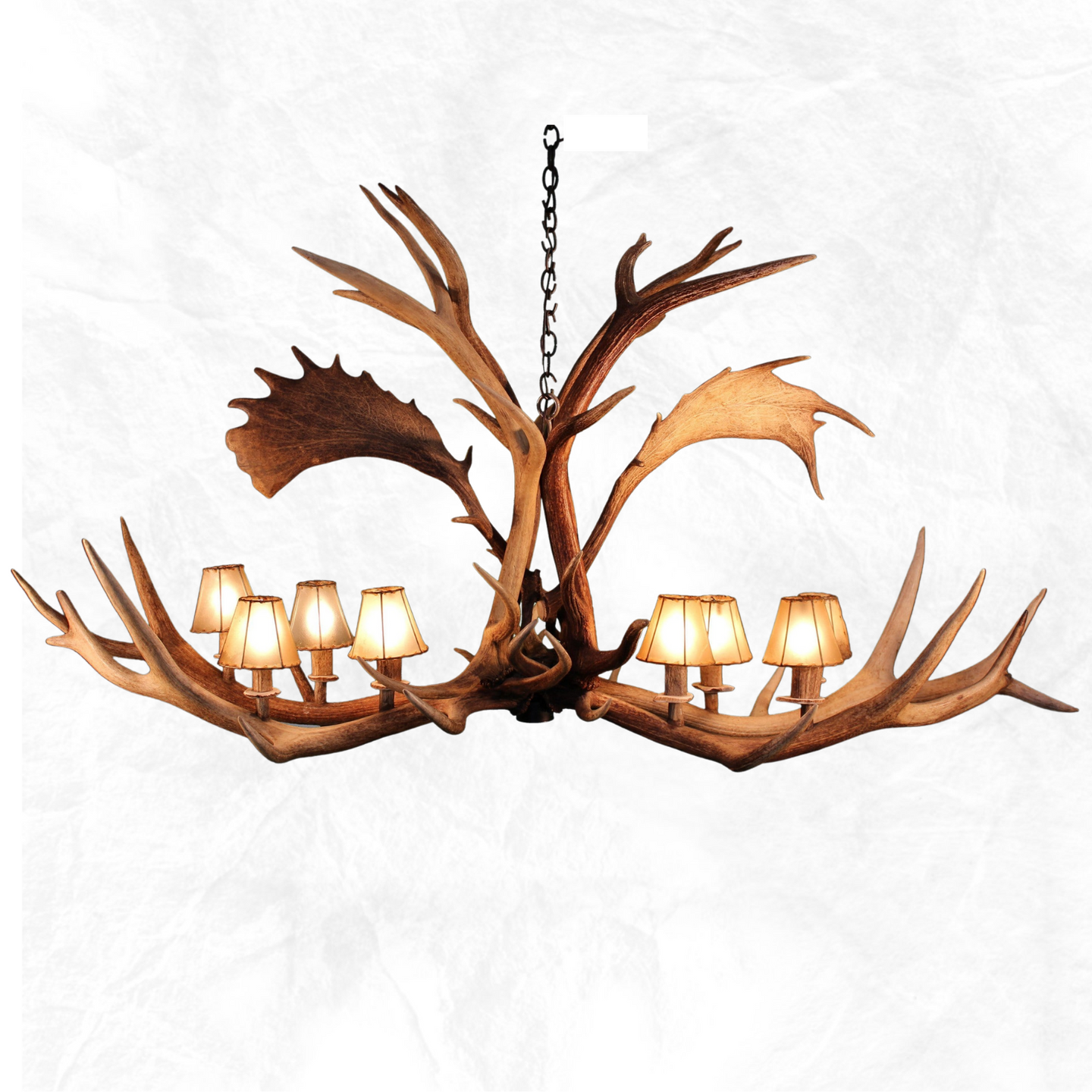 8 Light Elk/Fallow Elongated Antler Chandelier