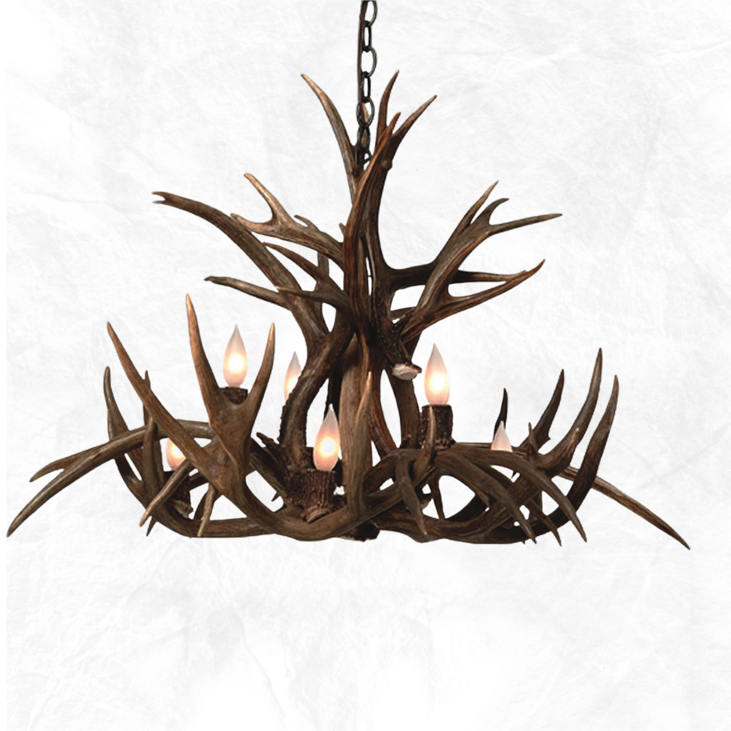 8 Light Inverted Mule Deer Antler Chandelier