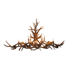 8 Light Small Oblong Inverted Mule Deer Antler Chandelier