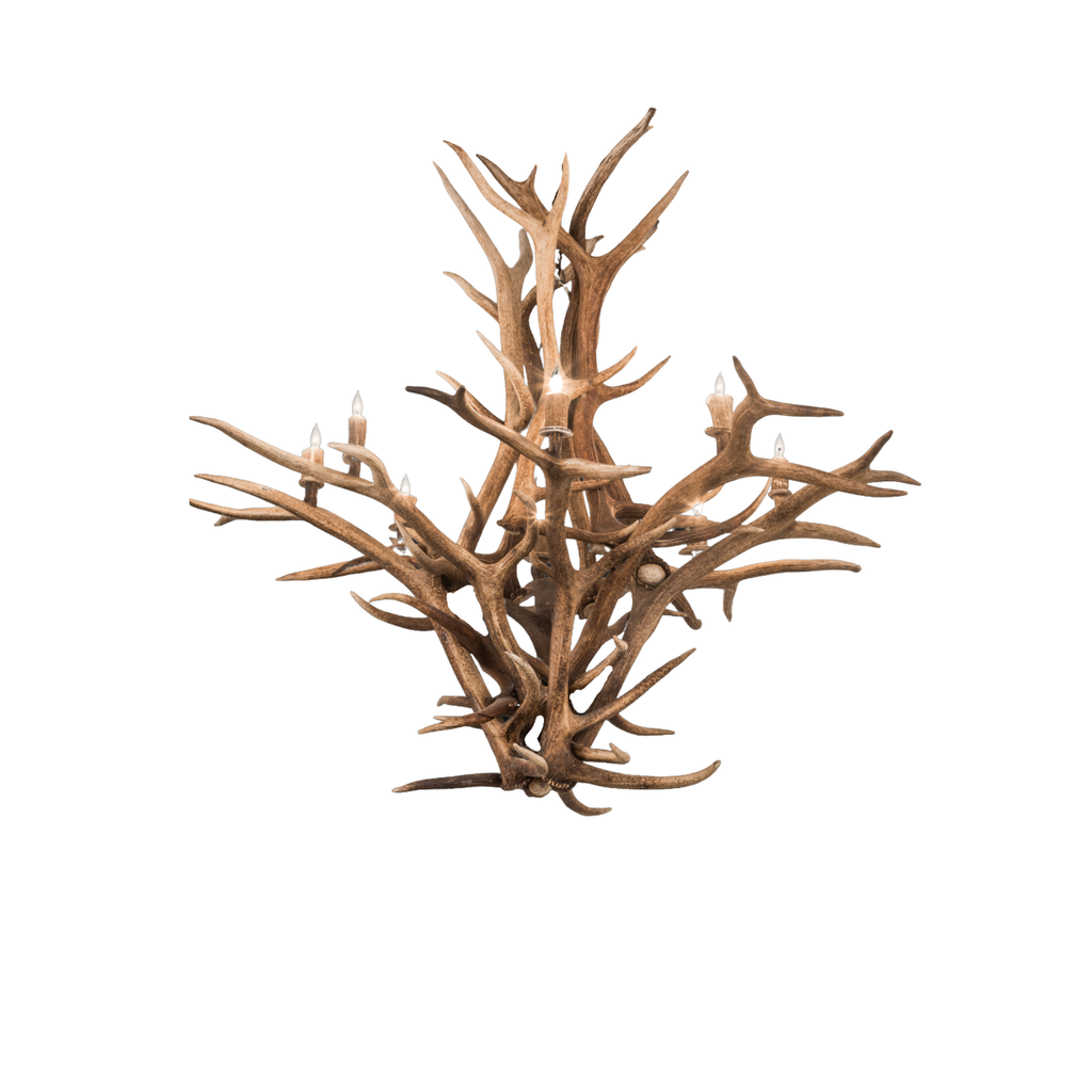 8 Light Inverted Elk Antler Chandelier