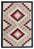 Santa Fe Collection - Las Lunas| Handwoven wool rug with a Southwestern print