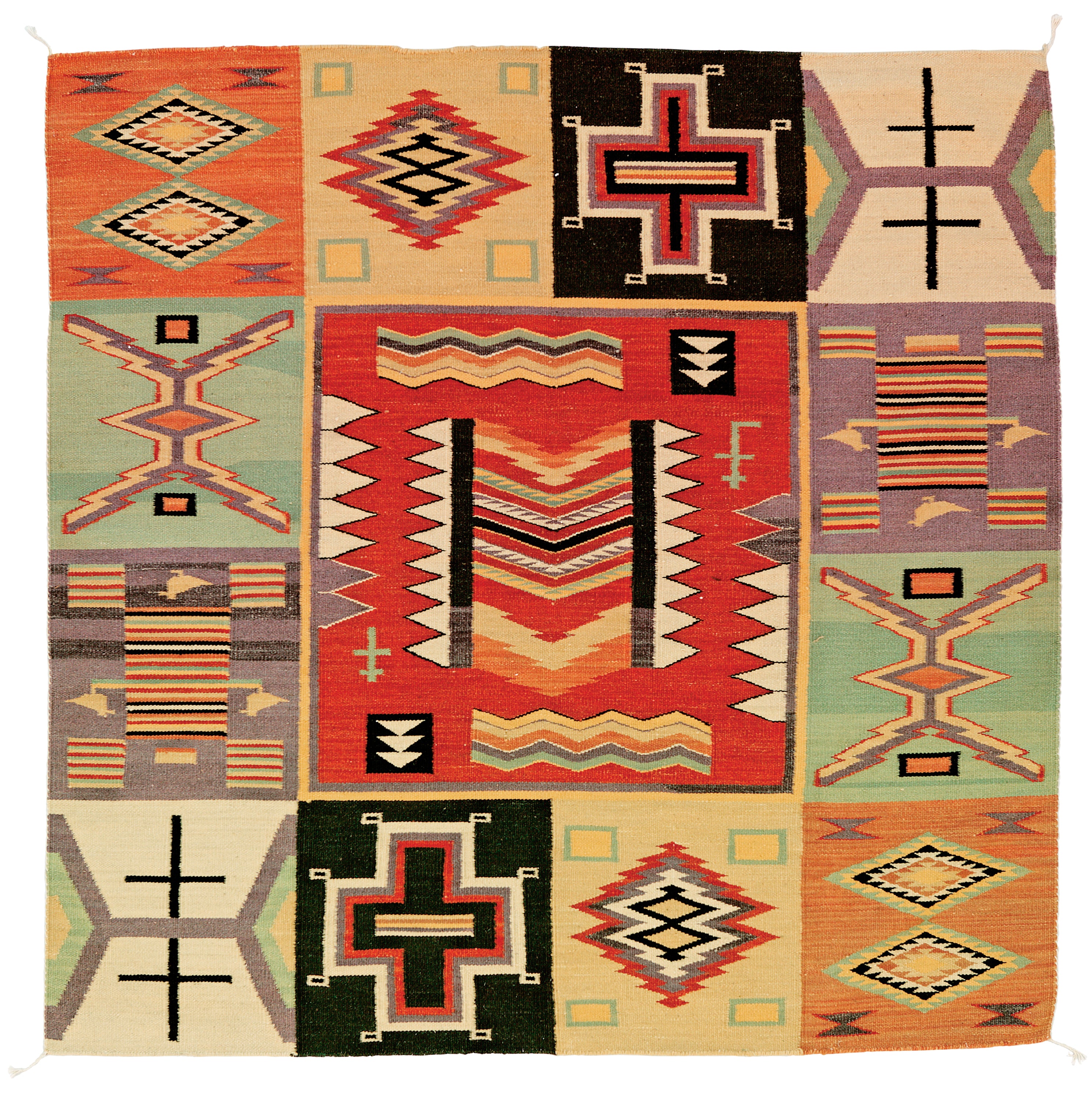 Dreamcatcher Collection - German Town| Handwoven wool rug with a Southwestern print