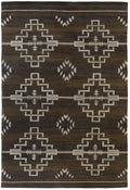 Santa Fe Collection - Estancia Chocolate| Handwoven wool rug with a Southwestern print