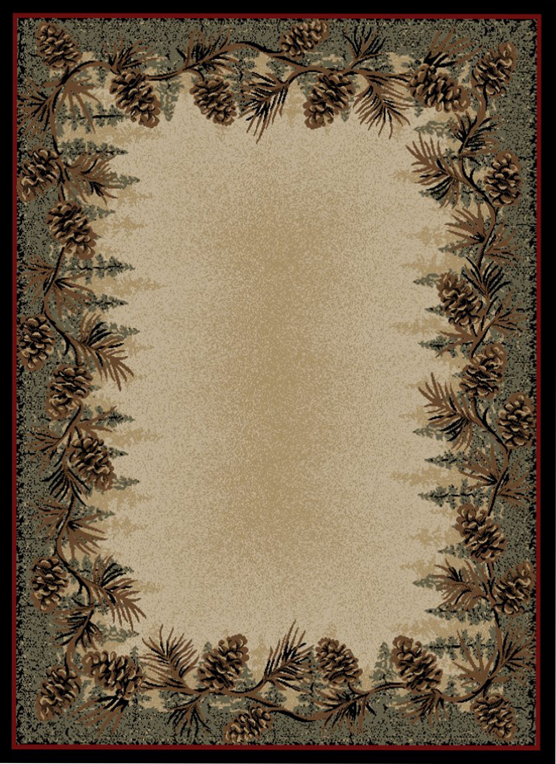 American Destination Mount Le Conte Pine Cone Area Rug
