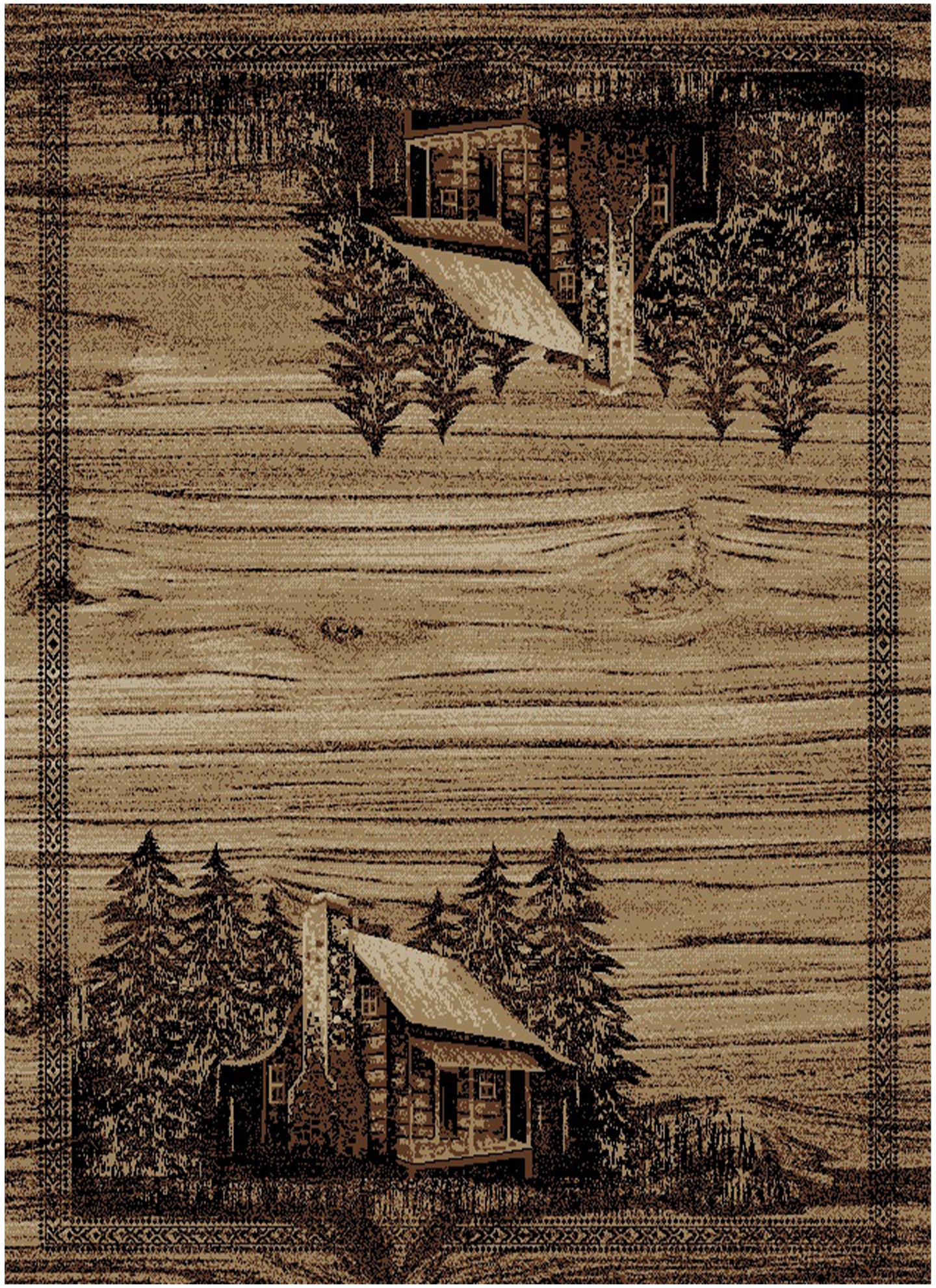 American Destination Rocky Bottom Brown Area Rug