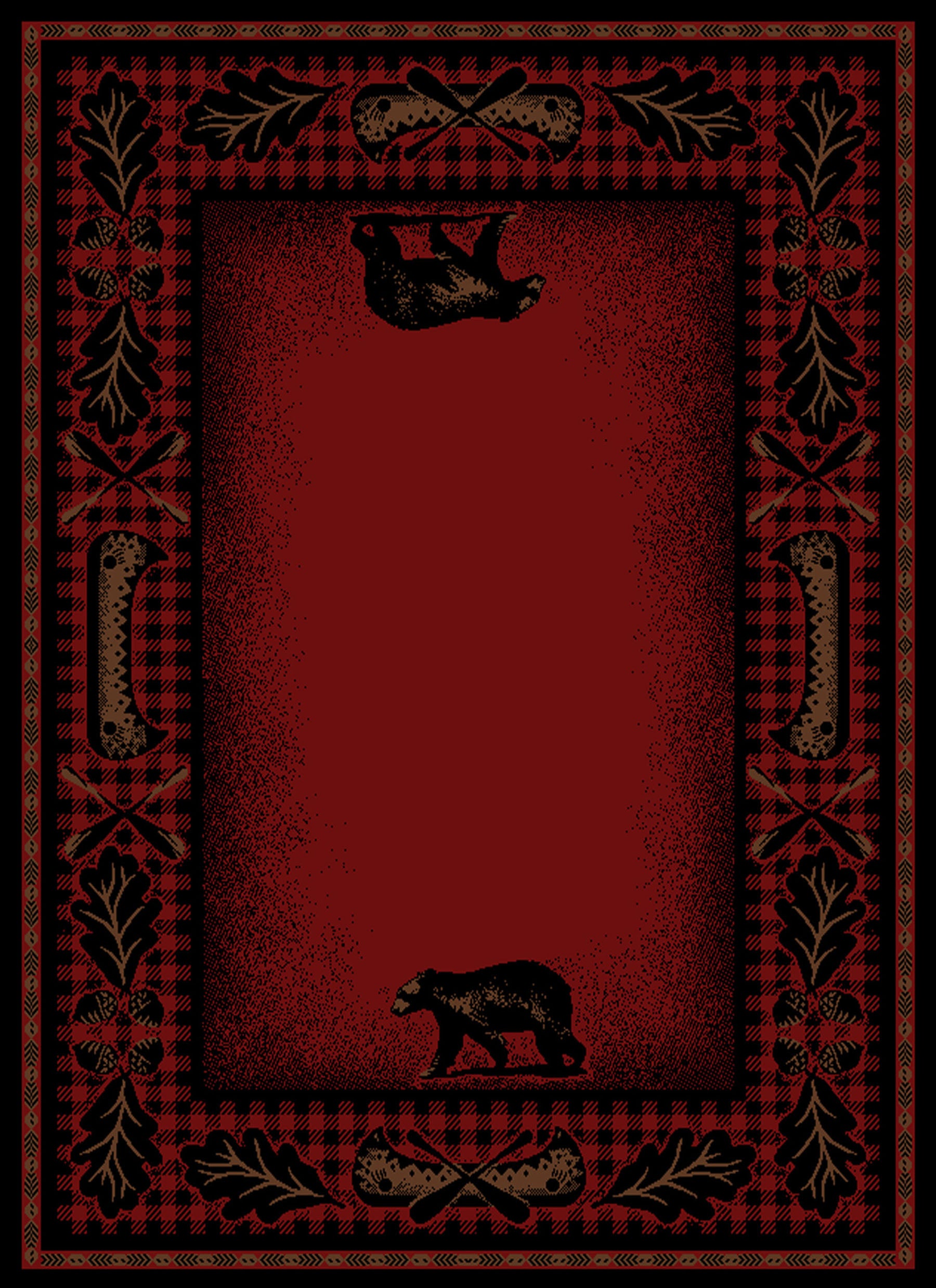 American Destination Woodlands Plaid Claret Area Rug – Great Blue Heron ...