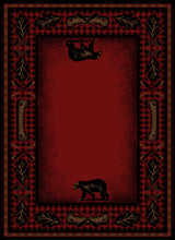 Load image into Gallery viewer, American Destination Woodlands Plaid Claret Area Rug