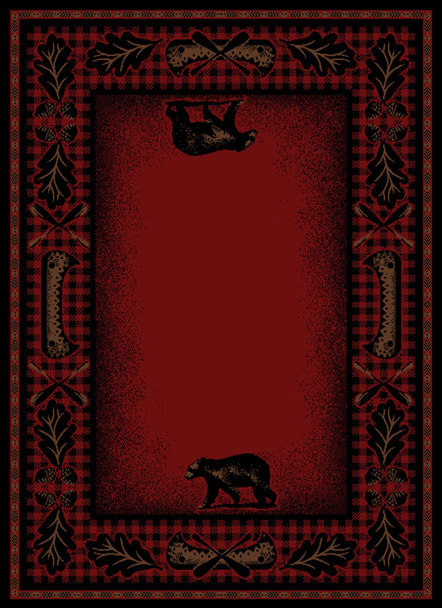 American Destination Woodlands Plaid Claret Area Rug