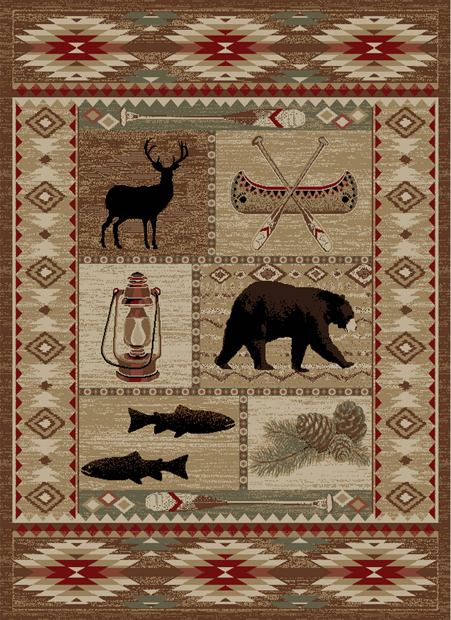 American Destinations River Camp Multi Area Rug