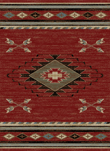 American Destination Arrowhead Red Area Rug
