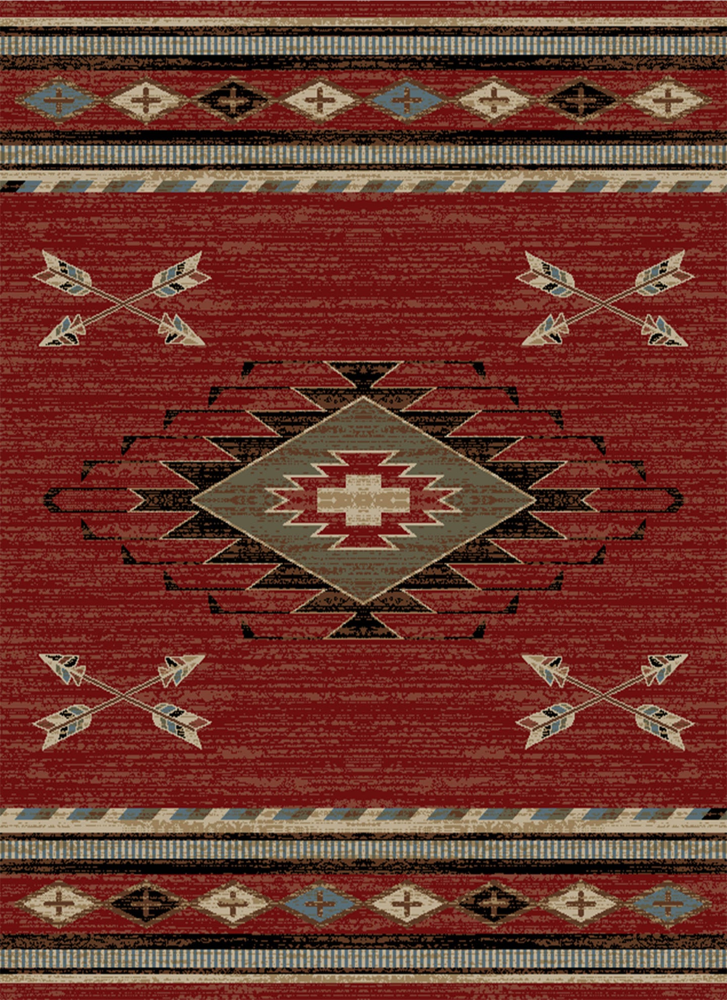 American Destination Arrowhead Red Area Rug