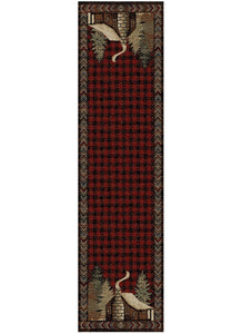 American Destination Lost Cove Red Area Rug
