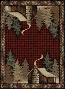 American Destination Lost Cove Red Area Rug