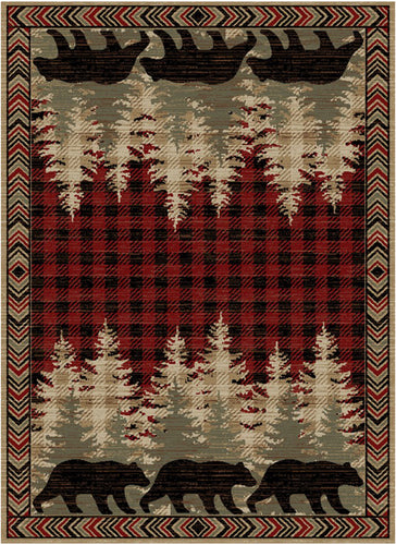 American Destination Blowing Rock Red Area Rug