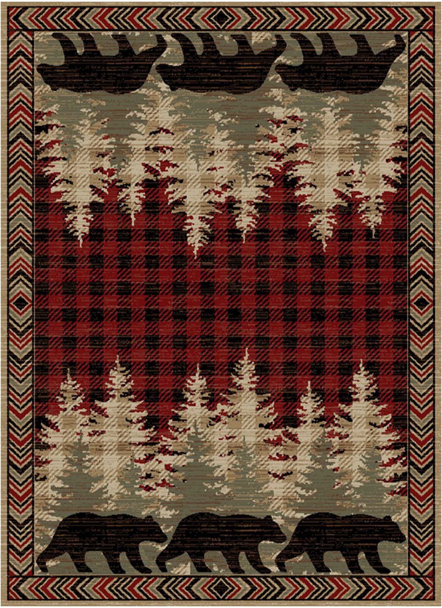 American Destination Blowing Rock Red Area Rug