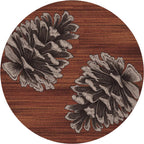 Image of an area rug, Courting Pine Cones - Rust