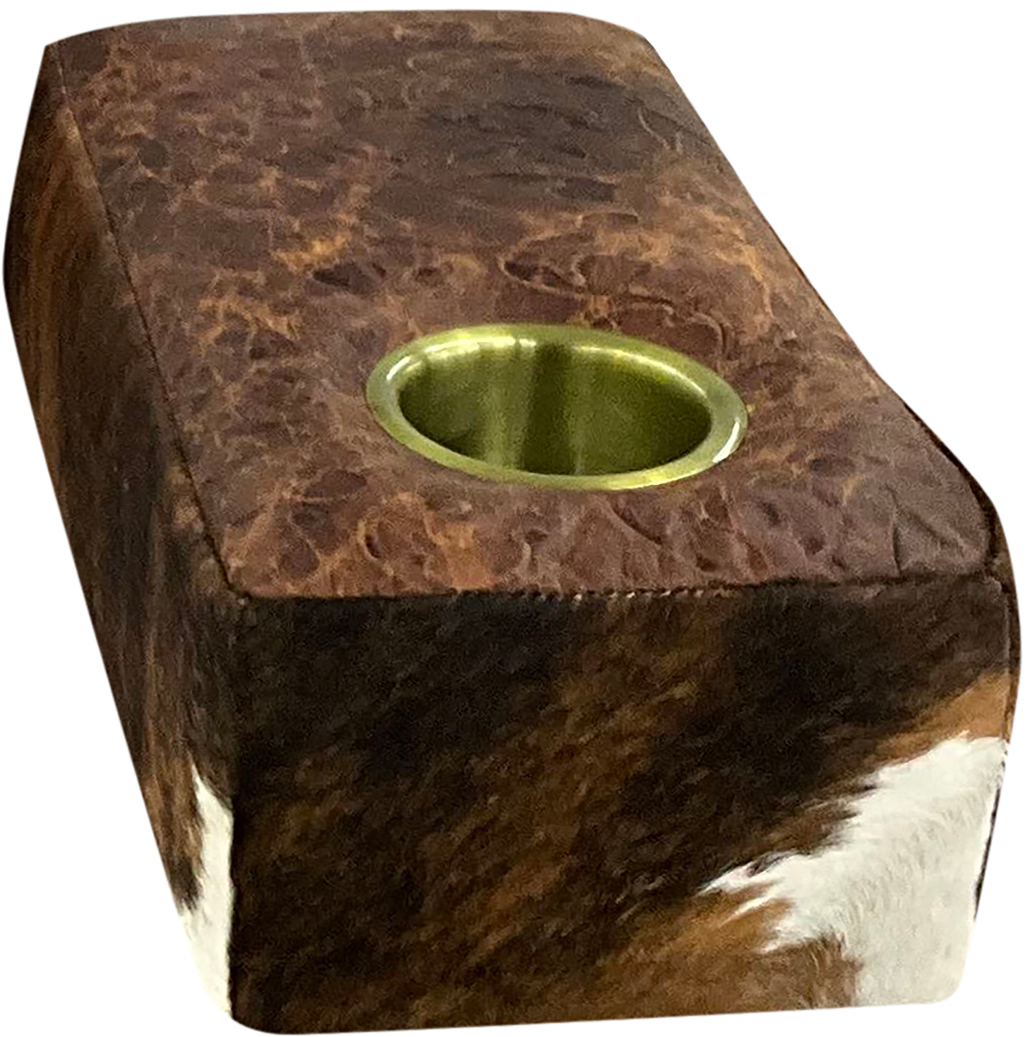 Cowhide Console With Cup Holder