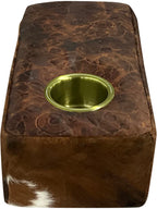 Cowhide Console With Cup Holder
