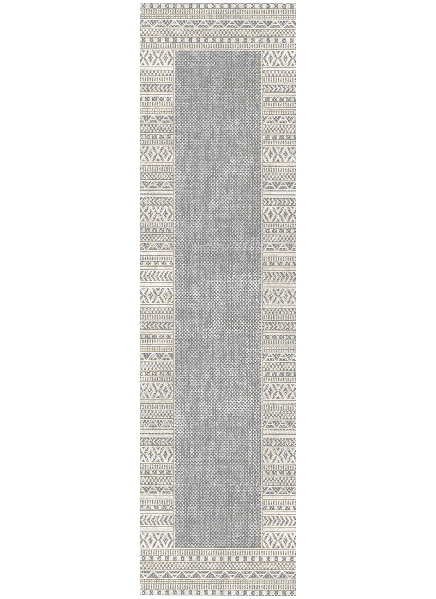 Athens Kavala Gray Contemporary Mediterranean Designer Area Rectangele Runner Rug
