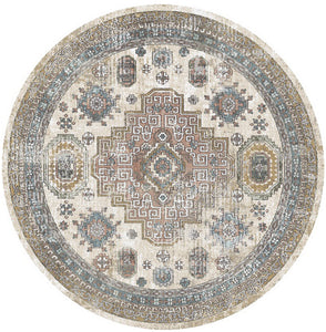 Athens Tripoli Taupe Contemporary Mediterranean Designer Area Round Rug