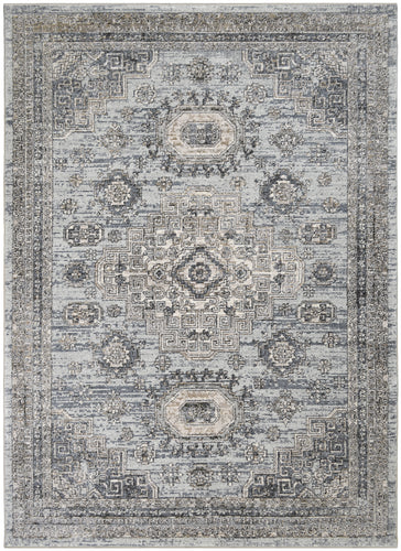 Athens Tripoli Blue Contemporary Mediterranean Designer Area Rectangle Rug