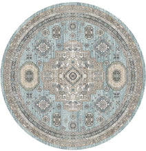Load image into Gallery viewer, Athens Tripoli Blue Contemporary Mediterranean Designer Area Round Rug