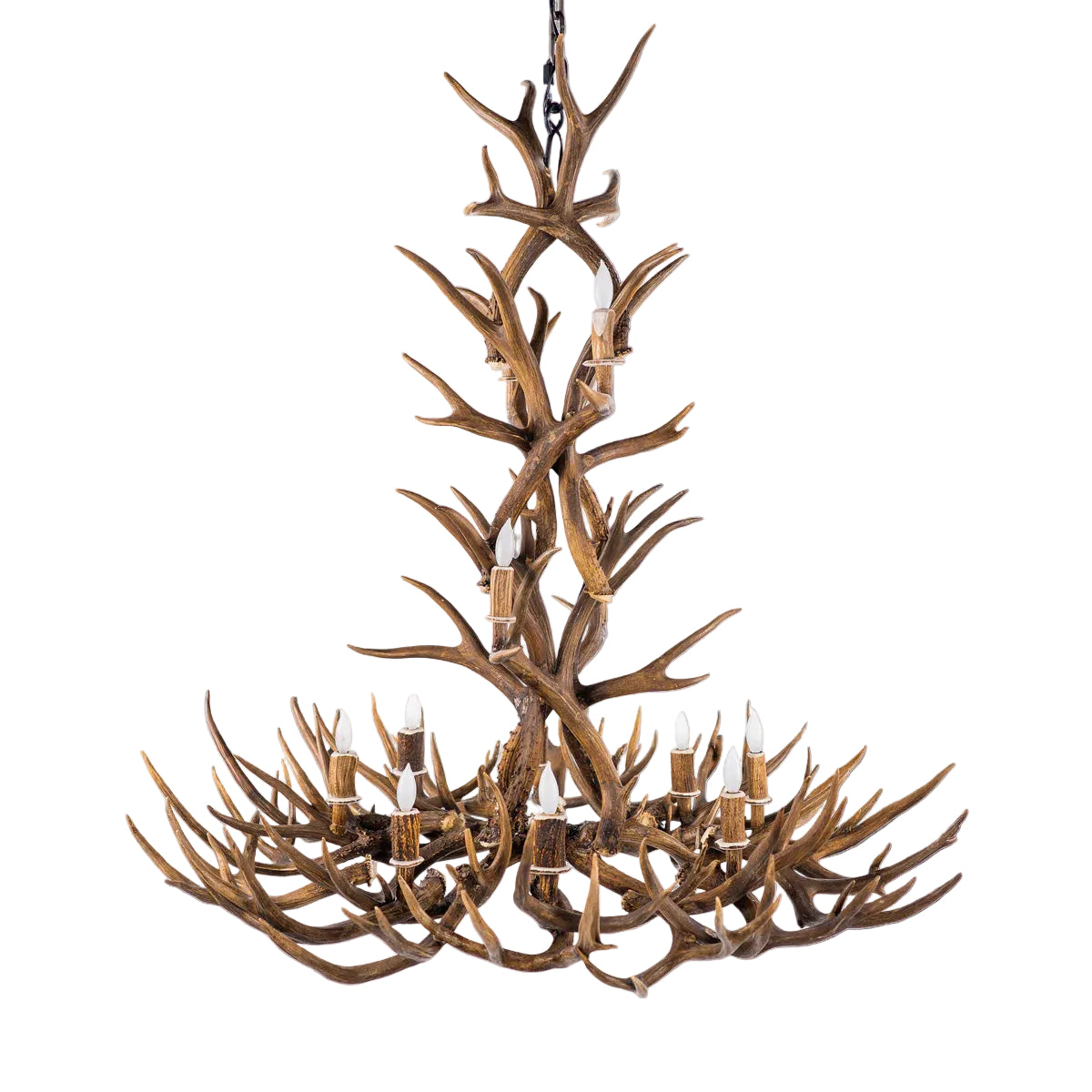 The Kennedy 12 Light XL Mule Deer Antler Chandelier