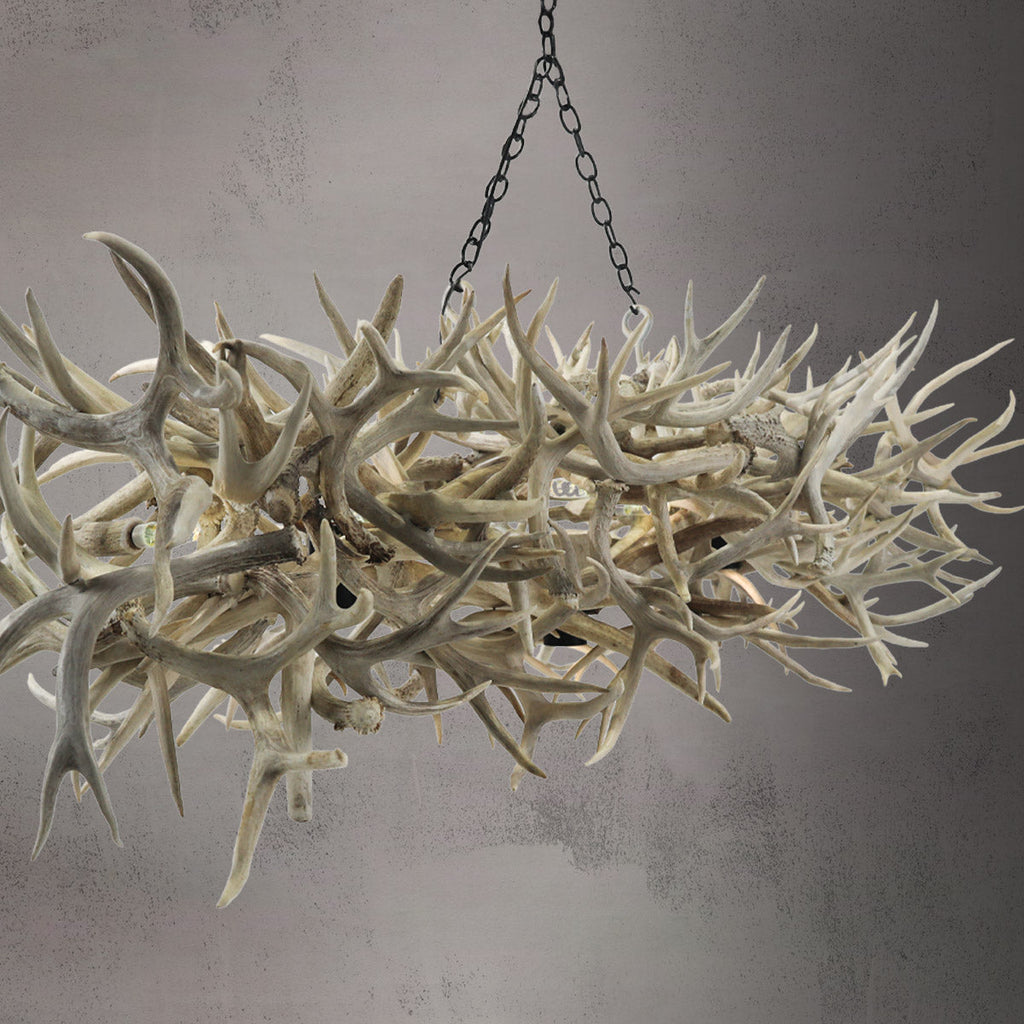 The Summit - 8 Light Mule Deer Abstract Antler Chandelier