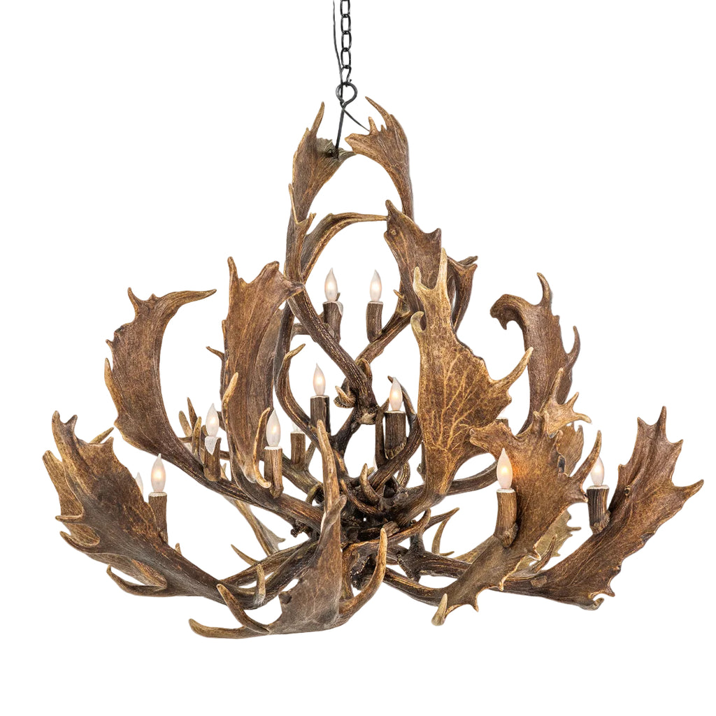 The Blanton - 16 Light Fallow Antler Chandelier