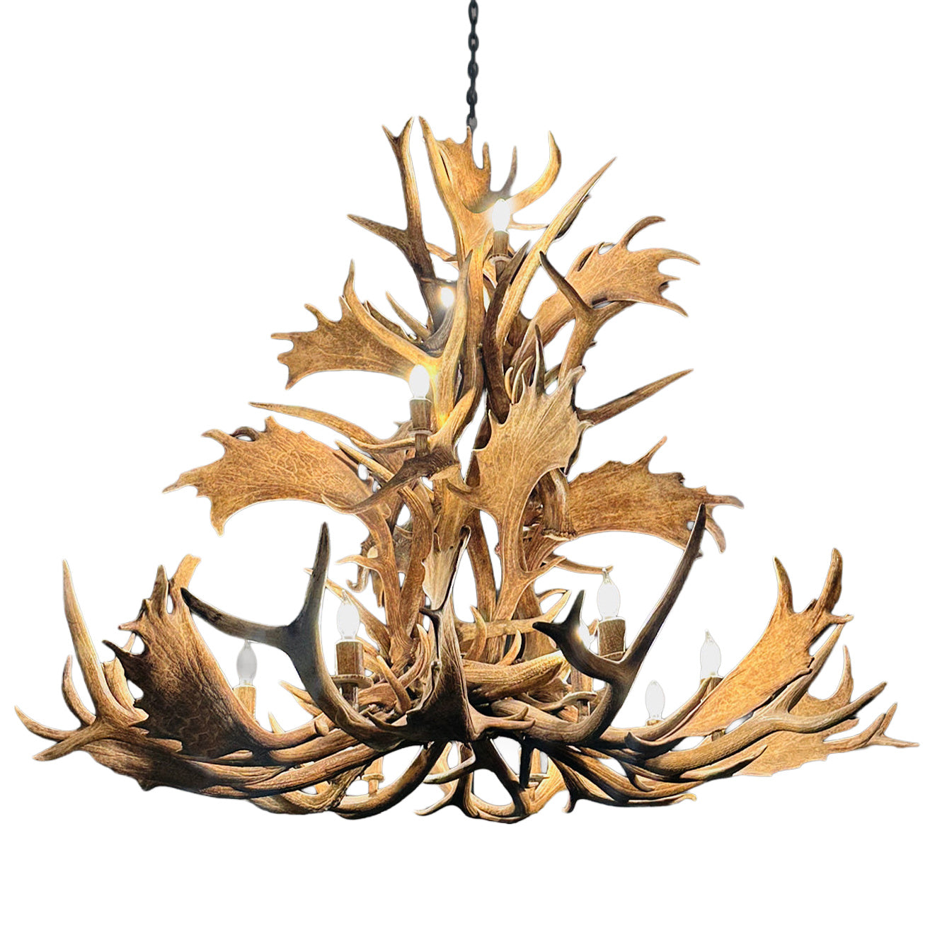 The Black Label - 16 Light Elk & Fallow Antler Chandelier