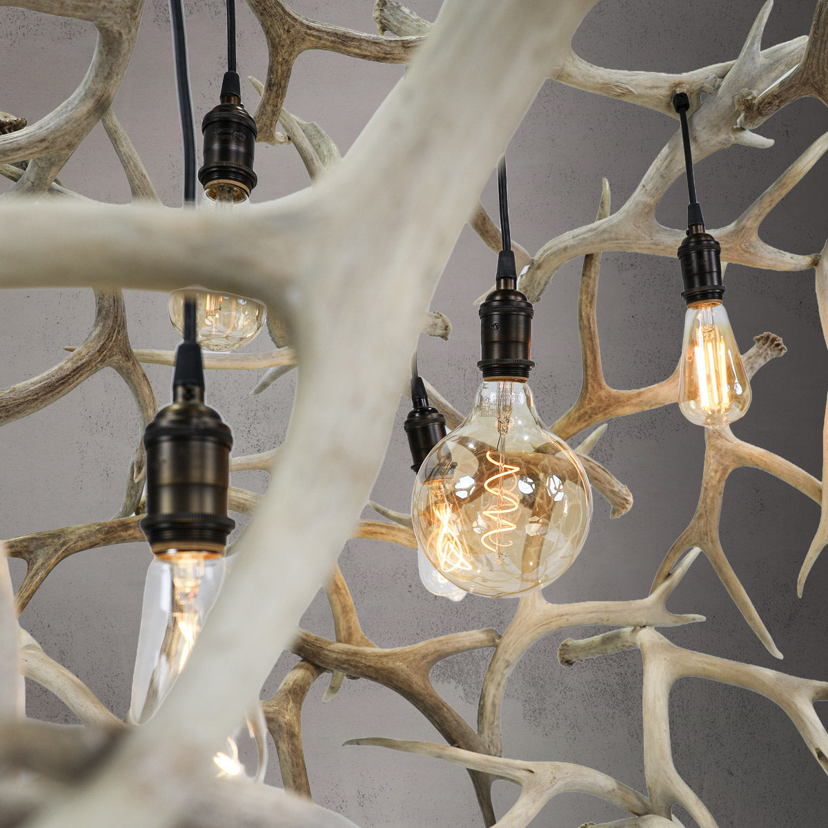 Multi Light Galaxy Sphere Antler Chandelier