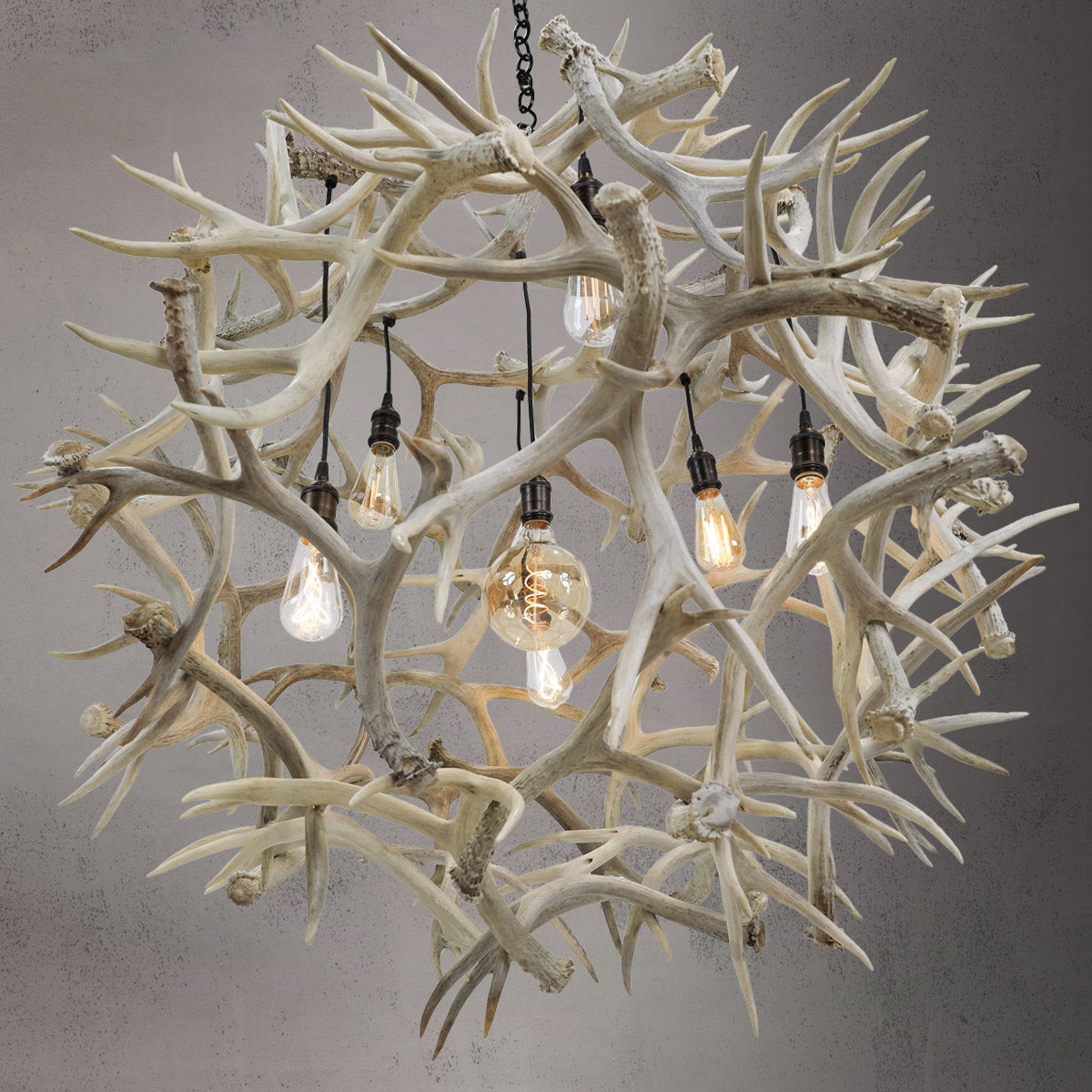 Multi Light Galaxy Sphere Antler Chandelier
