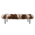 Alba Tibetan Bench - Natural Brown & White