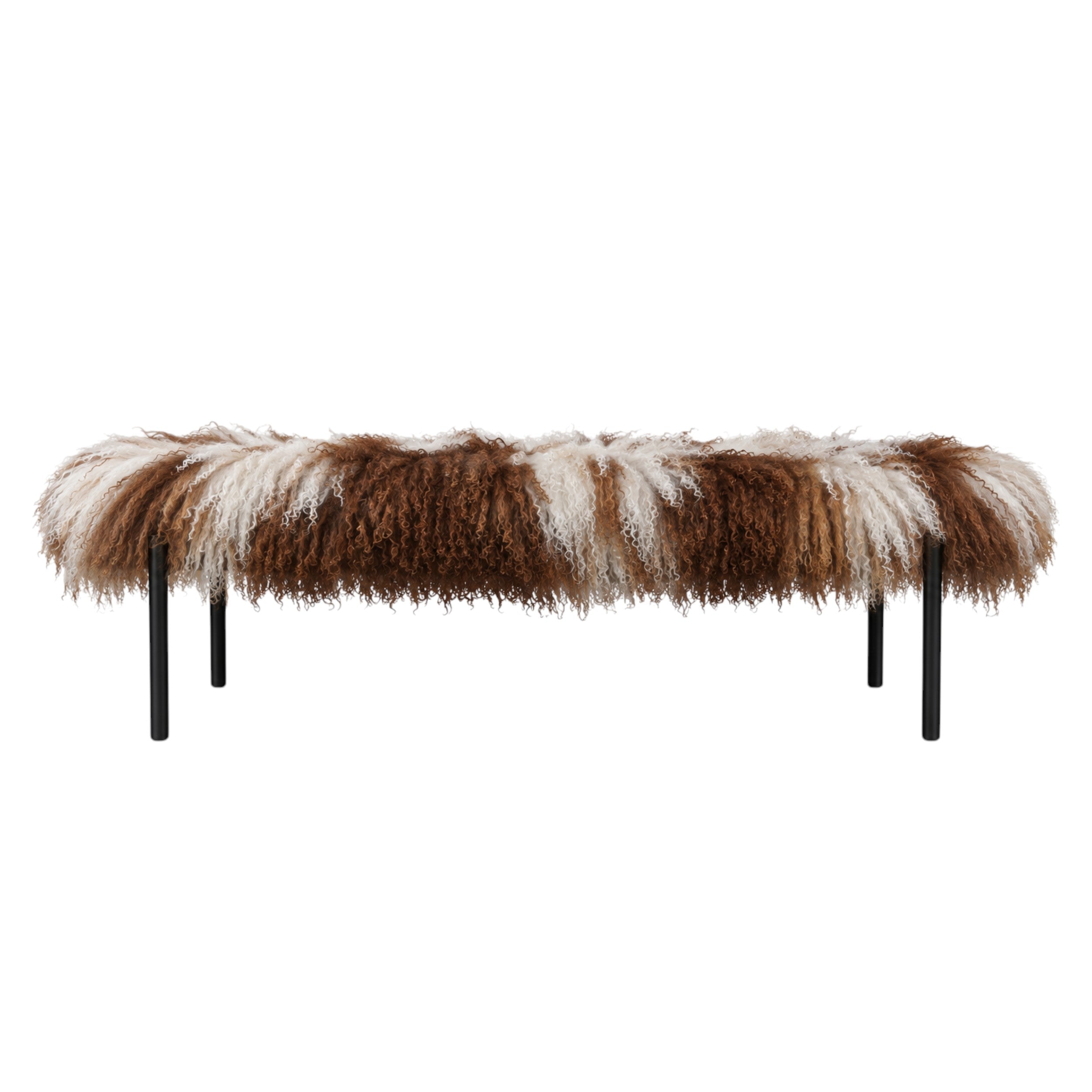 Alba Tibetan Bench - Natural Brown & White