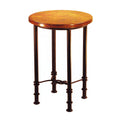 Figure 8 Hammered Round Copper Top Table With Hand Forged Iron Base