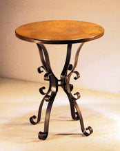 Load image into Gallery viewer, Roman Old World Style Iron Base With Hammered Round Copper Top Table