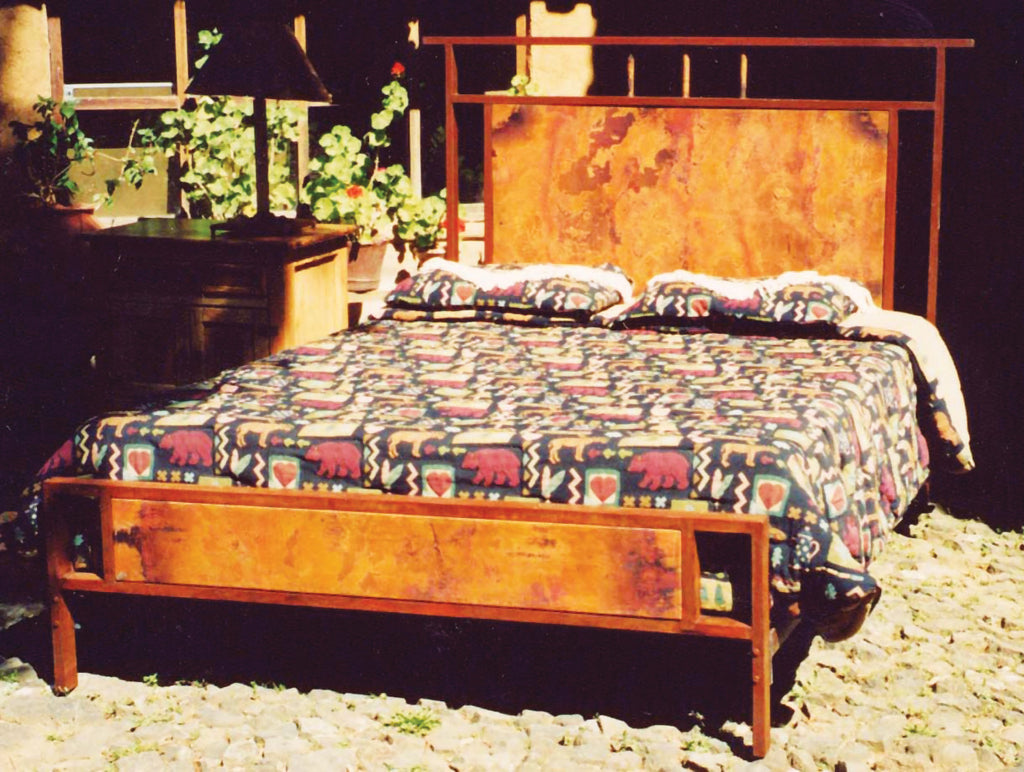 Mission Copper Rustic Western Bed With Copper Panels And Custom Finishes