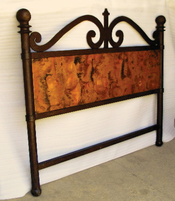 Mazatlan Hammered Copper & Forged Iron Headboard