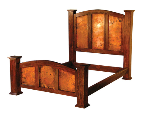 Kendra Hand Hammered Copper & Wood Elegant Rustic Western, Offered WIth Custom Wood Finishes  