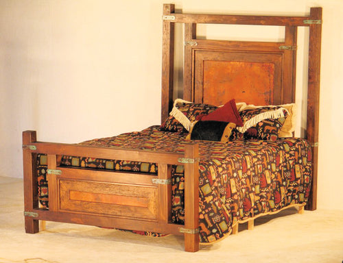 Wyoming Copper & Reclaimed Wood Rustic Western Bed