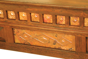 Detail Image Alma Hand Hammered Copper & Wood Elegant Rustic Western, Offered WIth Custom Wood Finishes  