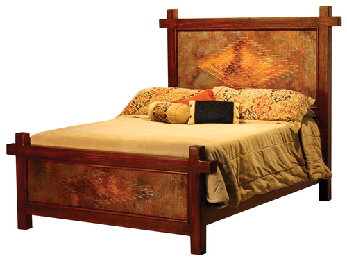 Ganado Hammered Copper & Reclaimed Wood Rustic Southwestern Bed