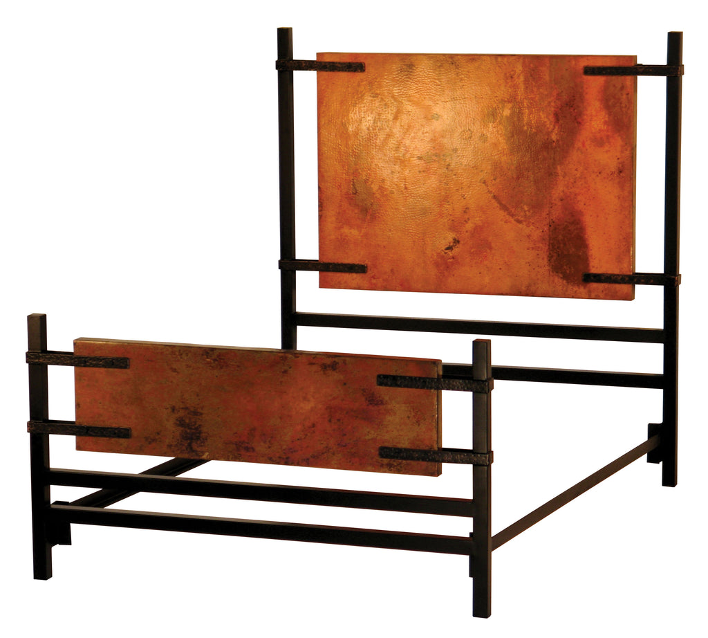 Florida Forged Iron & Hammered Copper Panel Bed