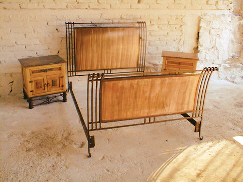 Carol Hand Forged Iron & Copper Sleigh Bed
