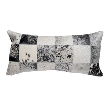 Load image into Gallery viewer, Cowhide Patchwork Black &amp; White Salt &amp; Pepper Pillow