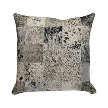 Load image into Gallery viewer, Cowhide Patchwork Black &amp; White Salt &amp; Pepper Pillow